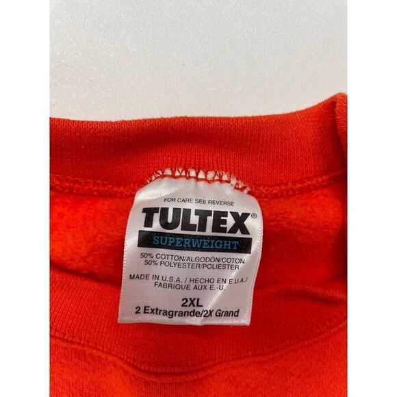 VINTAGE Tultex Superweight Blank Crewneck Sweatshirt Men XXL Orange 90s USA - Picture 3 of 4
